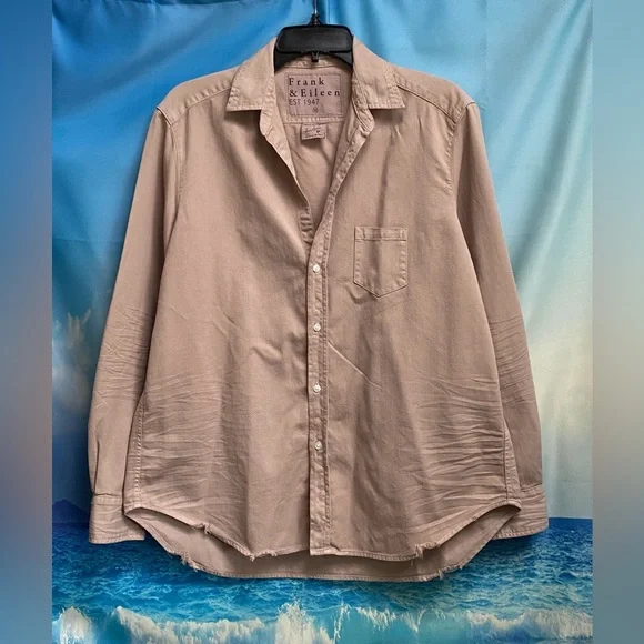 Frank & Eileen Eileen Button-Up Shirt Famous Denim Size: M Sand - Picture 5 of 16